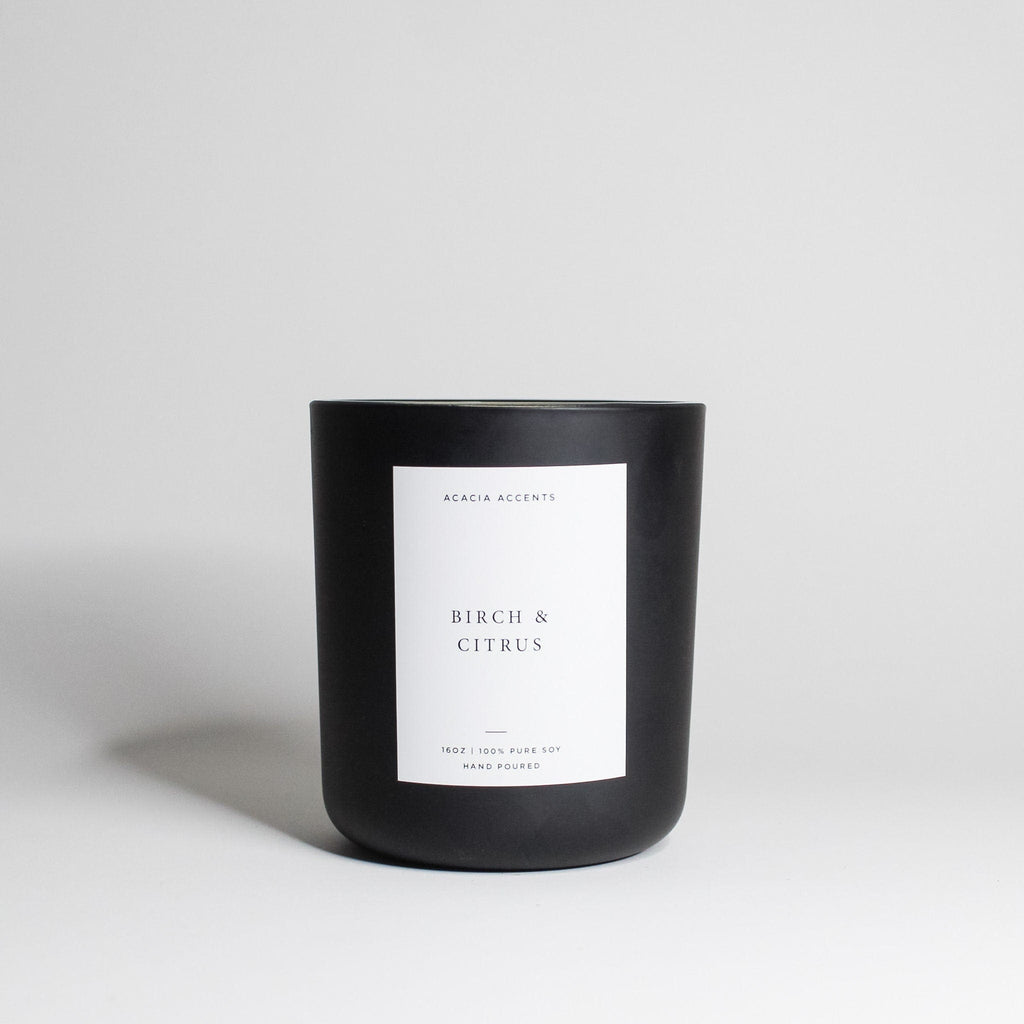 Birch & Citrus | Hand Poured Soy Candle | Essential Oil Candle | Pine Candle Scent | Woody Scented Candle | Fresh Scent | Spa Candle